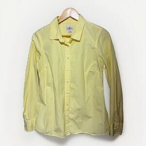 J.Crew Haberdashery Button-Up Shirt Women’s Medium Yellow Striped 100% Cotton